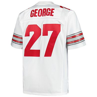 Men's Mitchell & Ness Eddie George White Ohio State Buckeyes Big & Tall Legacy Jersey