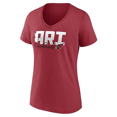 Women's Fanatics Branded Cardinal Arizona Cardinals Back Home Again V-Neck T-Shirt