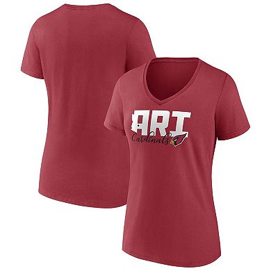 Women's Fanatics Branded Cardinal Arizona Cardinals Back Home Again V-Neck T-Shirt