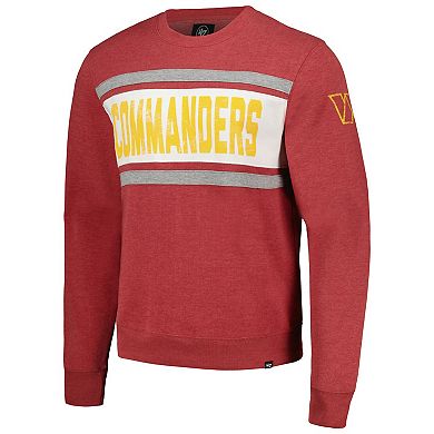 Men's '47 Heathered Burgundy Washington Commanders Bypass Tribeca Pullover Sweatshirt