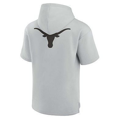 Unisex Fanatics Gray Texas Longhorns Elements Super Soft Fleece Short Sleeve Pullover Hoodie