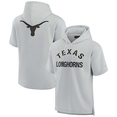 Unisex Fanatics Signature Gray Texas Longhorns Super Soft Fleece Short Sleeve Pullover Hoodie