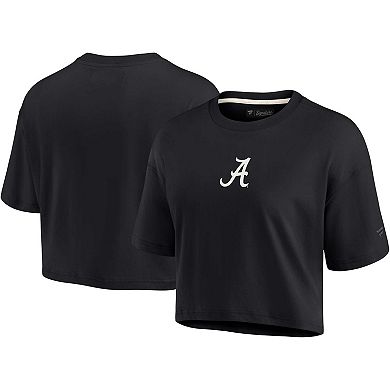 Women's Fanatics Signature Black Alabama Crimson Tide Super Soft Boxy Cropped T-Shirt