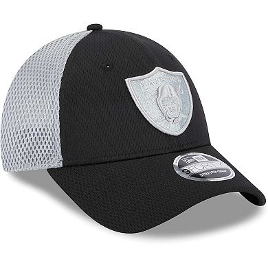 Men's New Era Black Las Vegas Raiders Outline Trucker 9FORTY Adjustable Hat