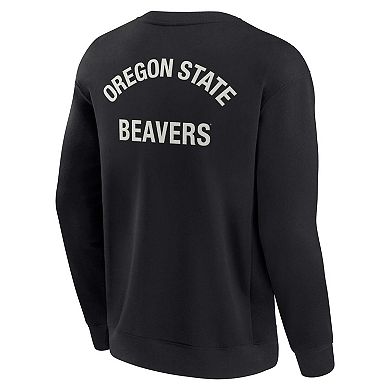 Unisex Fanatics Signature Black Oregon State Beavers Super Soft Pullover Crew Sweatshirt