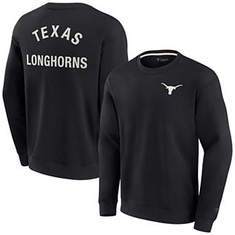 Unisex Fanatics Signature Black Texas Longhorns Super Soft Pullover Crew Sweatshirt