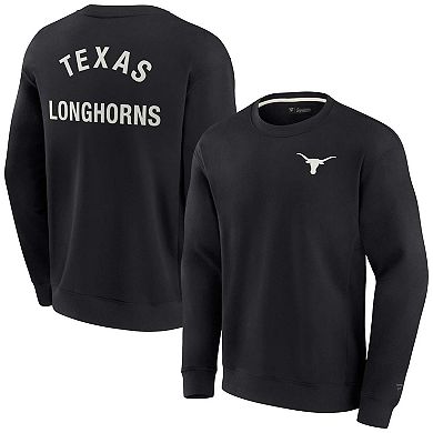 Unisex Fanatics Signature Black Texas Longhorns Super Soft Pullover Crew Sweatshirt