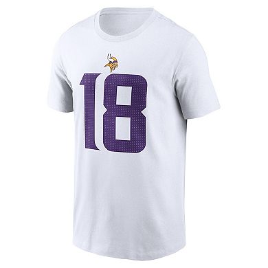 Men's Nike Justin Jefferson  White Minnesota Vikings  Player Name & Number T-Shirt