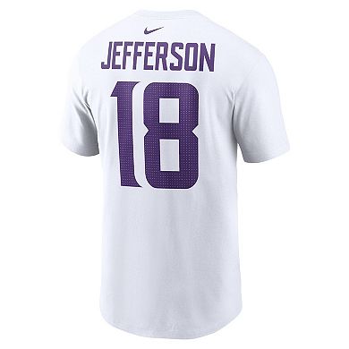 Men's Nike Justin Jefferson  White Minnesota Vikings  Player Name & Number T-Shirt