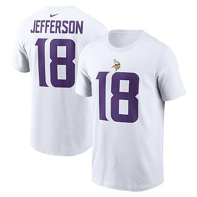 Men's Nike Justin Jefferson White Minnesota Vikings Player Name & Number T-Shirt