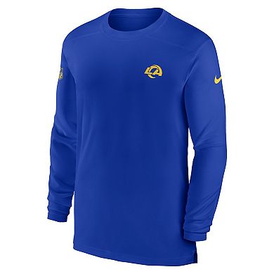 Men's Nike Royal Los Angeles Rams Sideline Coach Performance Long Sleeve T-Shirt