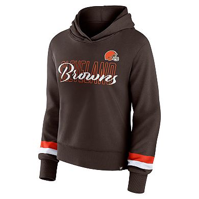 Women's Fanatics Branded  Brown Cleveland Browns Over Under Pullover Hoodie