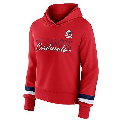 Women's Fanatics Branded Red St. Louis Cardinals Over Under Pullover Hoodie