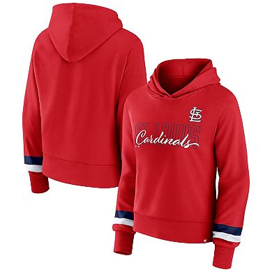 Women's Fanatics Branded Red St. Louis Cardinals Over Under Pullover Hoodie