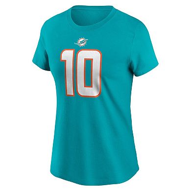 Women's Nike Tyreek Hill Aqua Miami Dolphins Player Name & Number T-Shirt