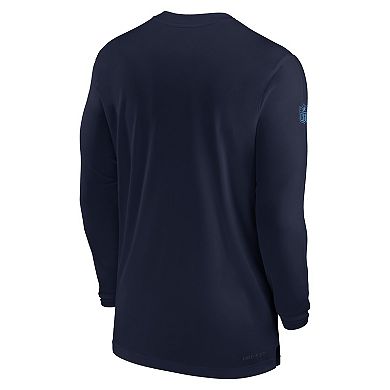 Men's Nike Navy Tennessee Titans Sideline Coach Performance Long Sleeve T-Shirt