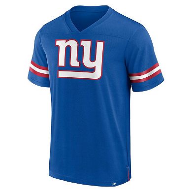Men's Fanatics Branded  Royal New York Giants Jersey Tackle V-Neck T-Shirt