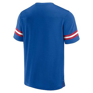 Men's Fanatics Branded  Royal New York Giants Jersey Tackle V-Neck T-Shirt