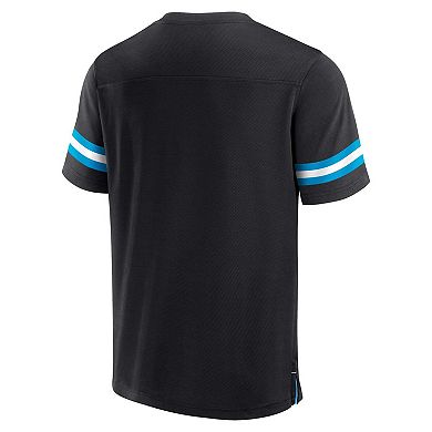 Men's Fanatics Branded  Black Carolina Panthers Jersey Tackle V-Neck T-Shirt