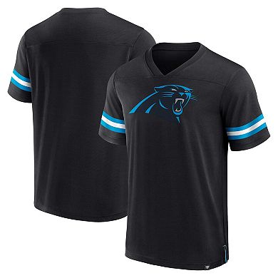 Men's Fanatics Branded  Black Carolina Panthers Jersey Tackle V-Neck T-Shirt