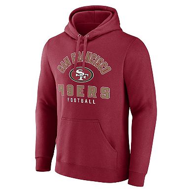 Men's Fanatics Branded Scarlet San Francisco 49ers Between the Pylons Pullover Hoodie