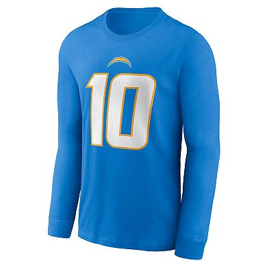 Men's Nike Justin Herbert Powder Blue Los Angeles Chargers Player Name & Number Long Sleeve T-Shirt