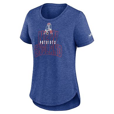 Women's Nike Heather Royal New England Patriots Fashion Tri-Blend T-Shirt