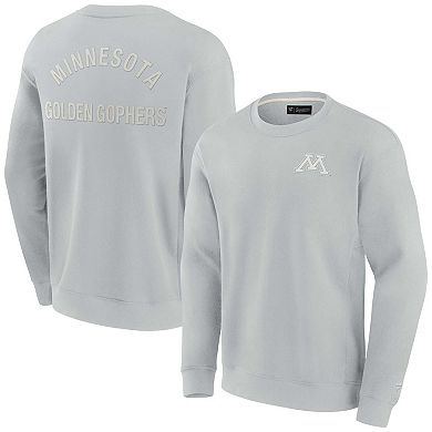 Unisex Fanatics Signature Gray Minnesota Golden Gophers Super Soft Pullover Crew Sweatshirt