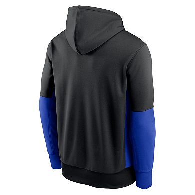 Men's Nike Black Los Angeles Rams Color Block Fleece Performance Pullover Hoodie