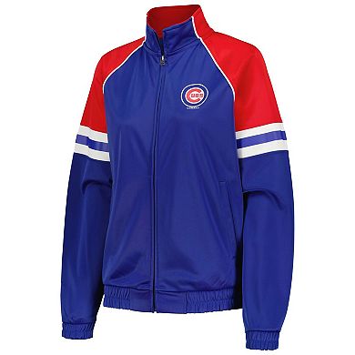 Women's G-III 4Her by Carl Banks Royal Chicago Cubs First Place Raglan Full-Zip Track Jacket