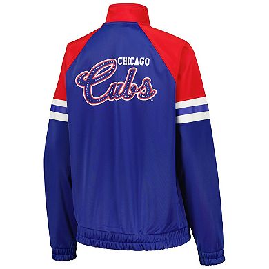 Women's G-III 4Her by Carl Banks Royal Chicago Cubs First Place Raglan Full-Zip Track Jacket