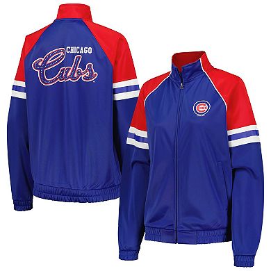 Women's G-III 4Her by Carl Banks Royal Chicago Cubs First Place Raglan Full-Zip Track Jacket