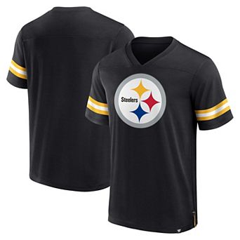 Men's Fanatics Branded Black Pittsburgh Steelers Jersey Tackle V-Neck T-Shirt