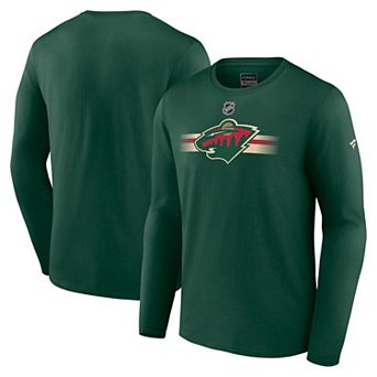 Men's Fanatics Branded Green Minnesota Wild Authentic Pro Secondary Replen Long Sleeve T-Shirt