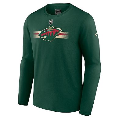 Men's Fanatics Branded Green Minnesota Wild Authentic Pro Secondary Replen Long Sleeve T-Shirt
