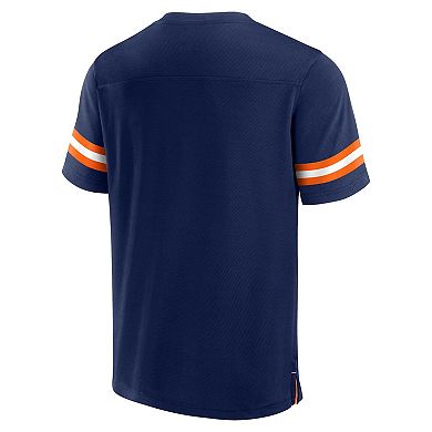 Men's Fanatics Branded  Navy Denver Broncos Jersey Tackle V-Neck T-Shirt