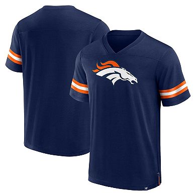 Men's Fanatics Branded  Navy Denver Broncos Jersey Tackle V-Neck T-Shirt