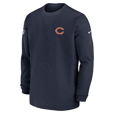 Men's Nike Navy Chicago Bears 2023 Sideline Throwback Heavy Brushed ...