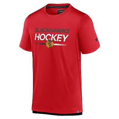 Men's Fanatics Branded Red Chicago Blackhawks Authentic Pro Tech T-Shirt