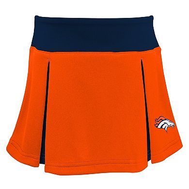 Girls Preschool Orange Denver Broncos Spirit Cheerleader Two-Piece Set with Bloomers