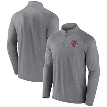 Men's Fanatics Branded Gray Texas A&M Aggies Primary Logo Raglan Quarter-Zip Top