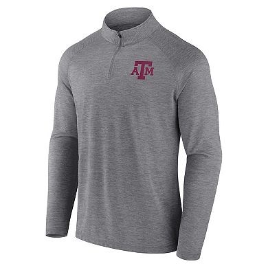 Men's Fanatics Branded Gray Texas A&M Aggies Primary Logo Raglan Quarter-Zip Top