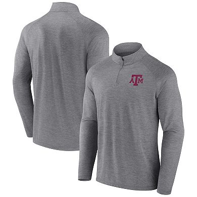 Men's Fanatics Branded Gray Texas A&M Aggies Primary Logo Raglan Quarter-Zip Top