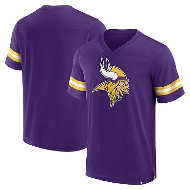 Men's Fanatics Branded  Purple Minnesota Vikings Jersey Tackle V-Neck T-Shirt