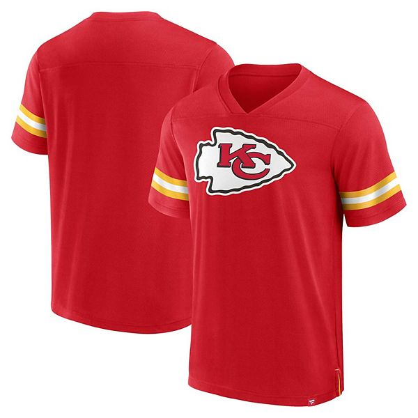 Men's Fanatics Branded Red Kansas City Chiefs Jersey Tackle VNeck TShirt