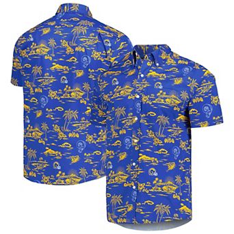 Men's Reyn Spooner Royal Los Angeles Rams Throwback Kekai Print Button-Up Shirt