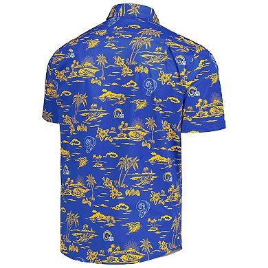 Men's Reyn Spooner Royal Los Angeles Rams Throwback Kekai Print Button-Up Shirt