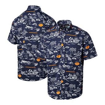 Men's Reyn Spooner Navy Chicago Bears Throwback Kekai Print Button-Up Shirt