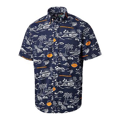 Men's Reyn Spooner Navy Chicago Bears Throwback KekaiÂ Print Button-Up Shirt