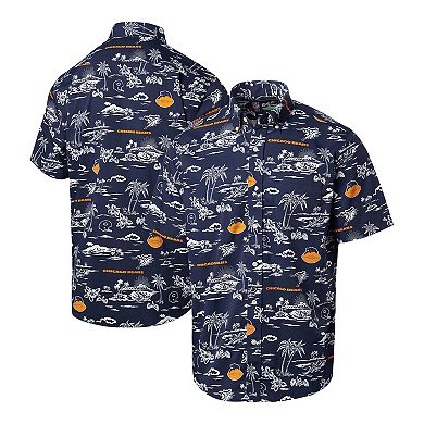 Men's Reyn Spooner Navy Chicago Bears Throwback KekaiÂ Print Button-Up Shirt